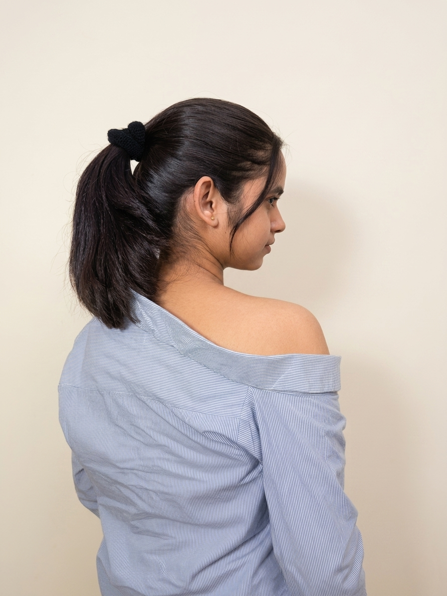Sky blue Striped Off-Shoulder Shirt: Skyline