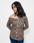 Tiger Print Off-Shoulder Shirt: Striking Panthera