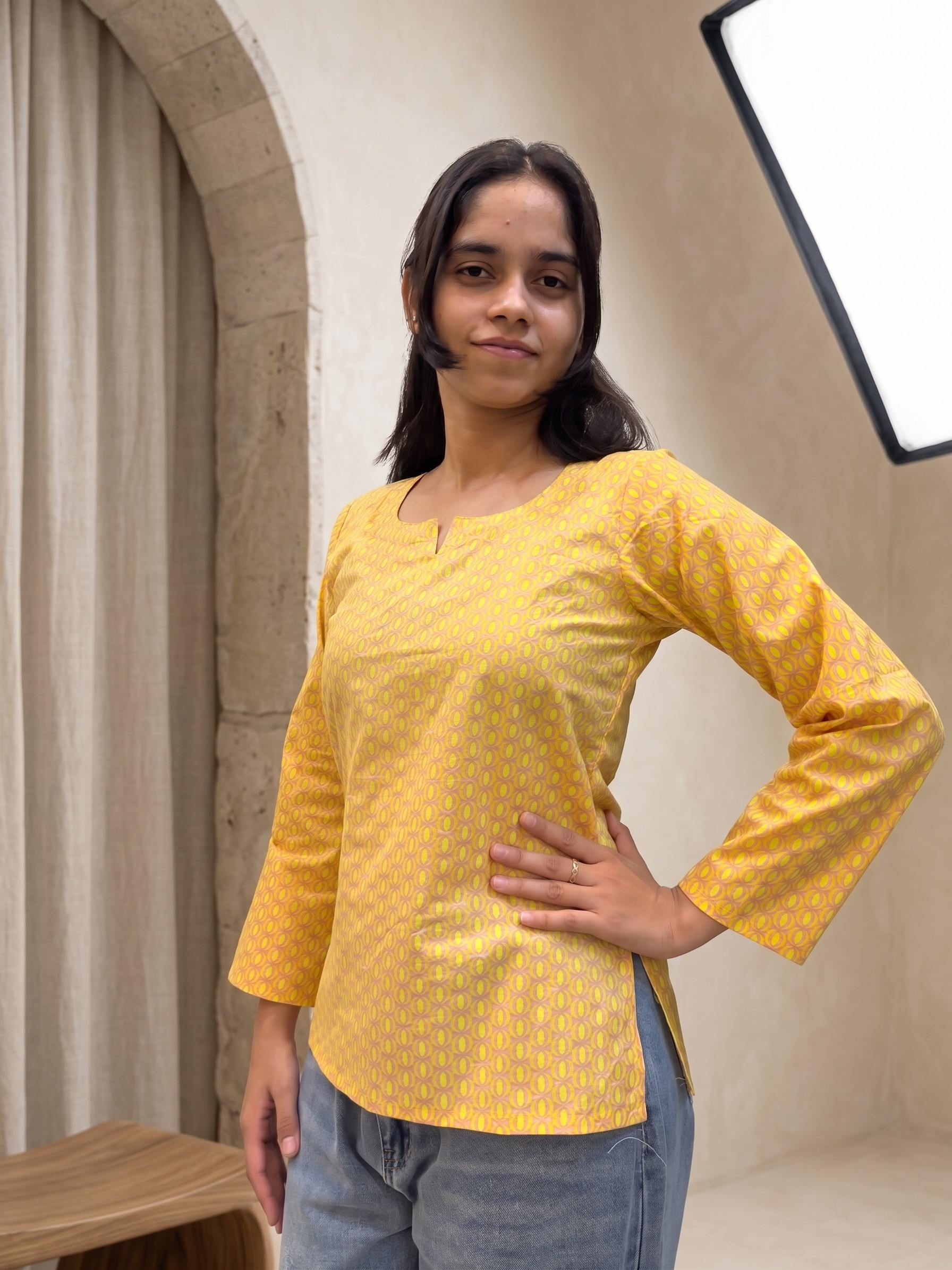 The Aabha Yellow Tunic
