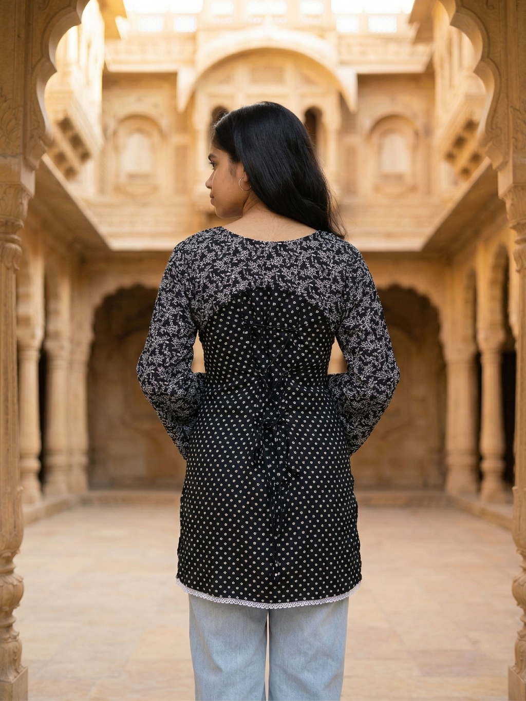 Midnight Bloom Kurti