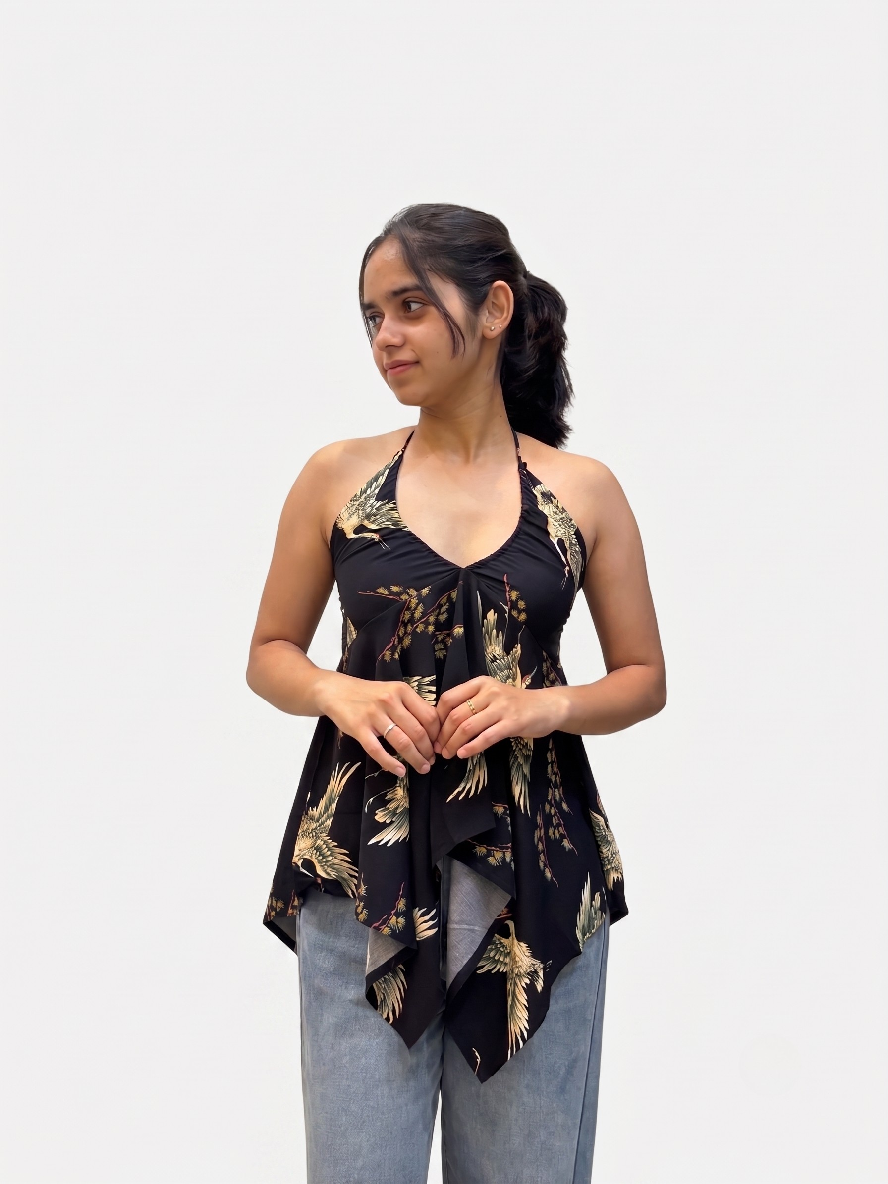 Hansika Flared Halter Kurti