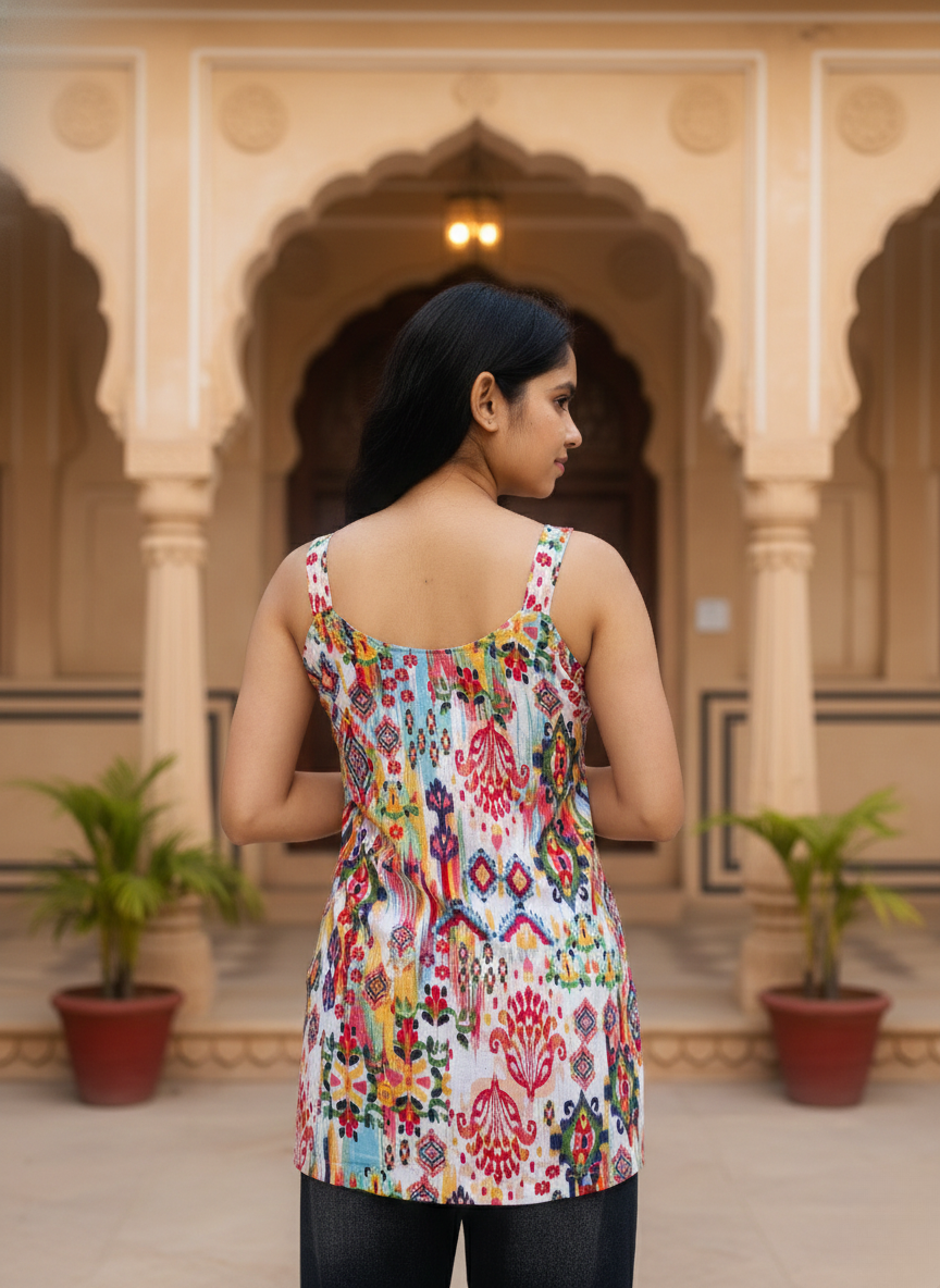 Rangrez Vibrant Ikat Kurtie