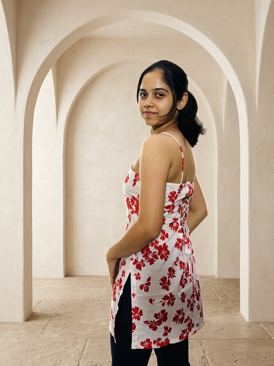Red Blossom Kurti