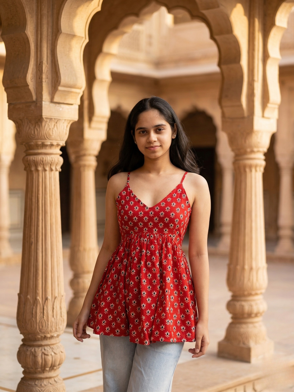 Jharokha Crimson Peplum