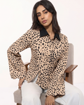 Tiger Print Slim-fit shirt: Desert Leopard Noir