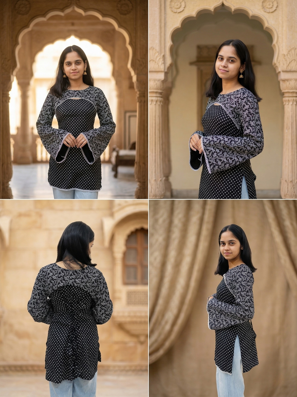 Midnight Bloom Kurti