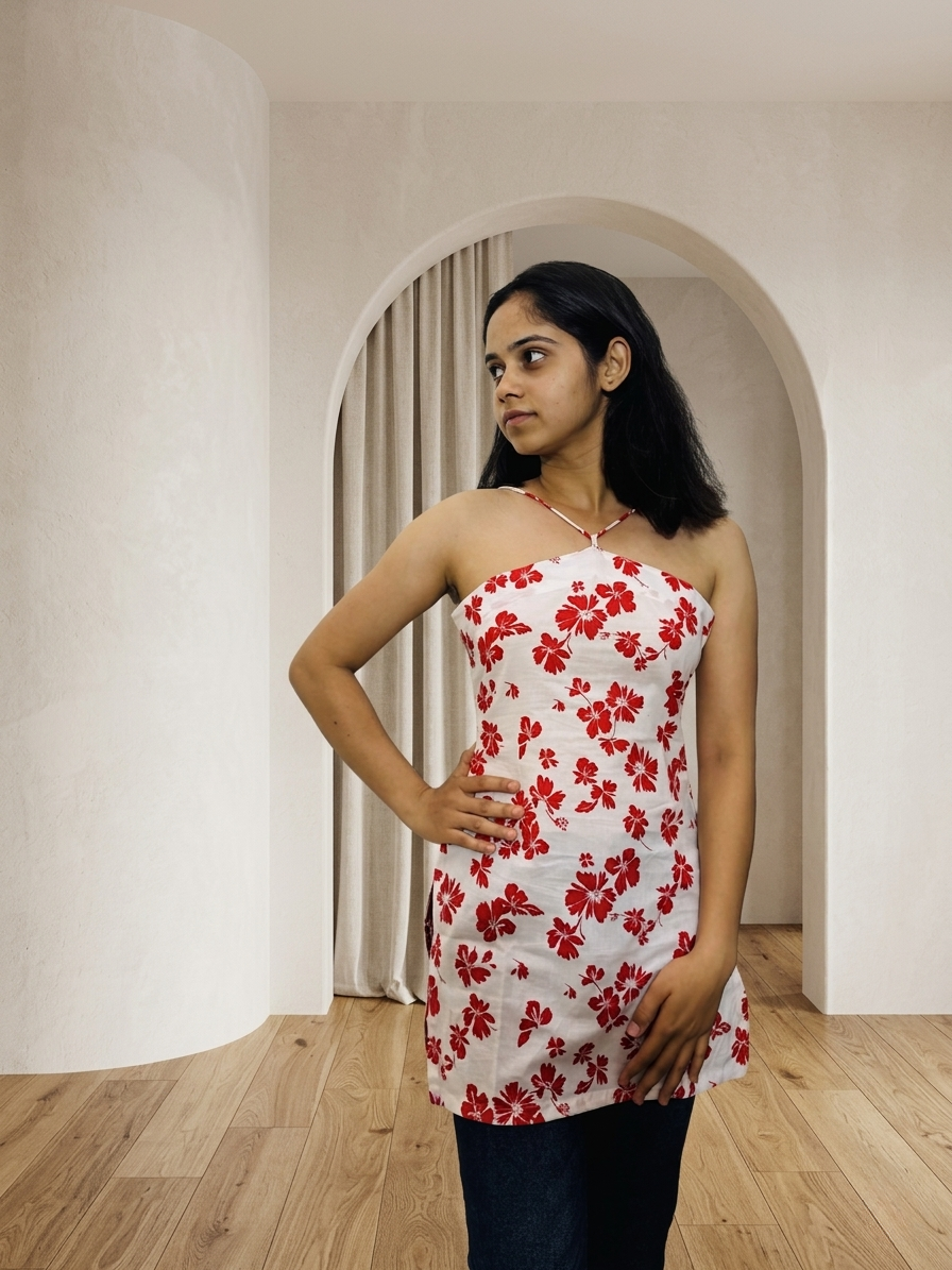 Red Blossom Kurti
