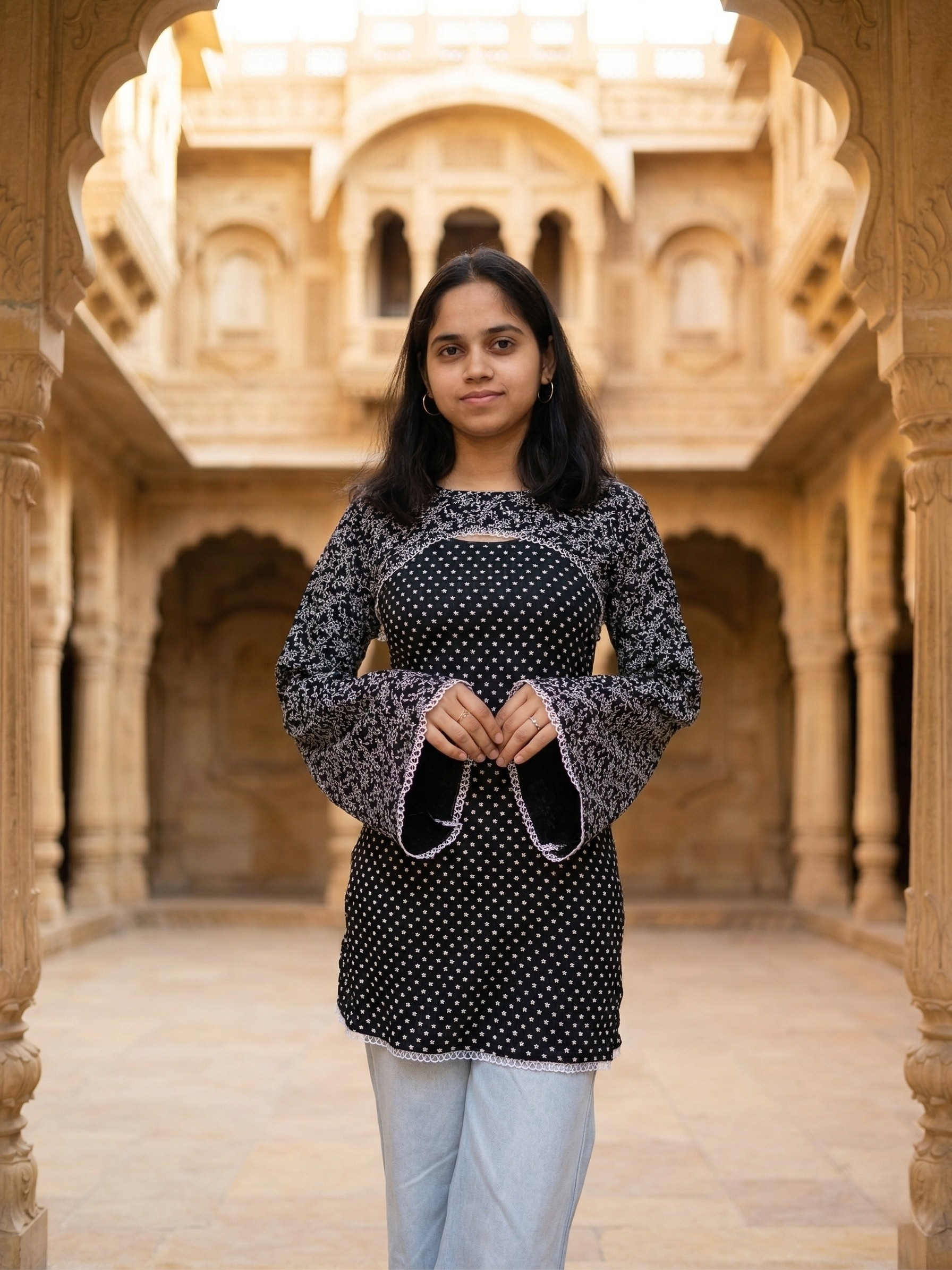 Midnight Bloom Kurti