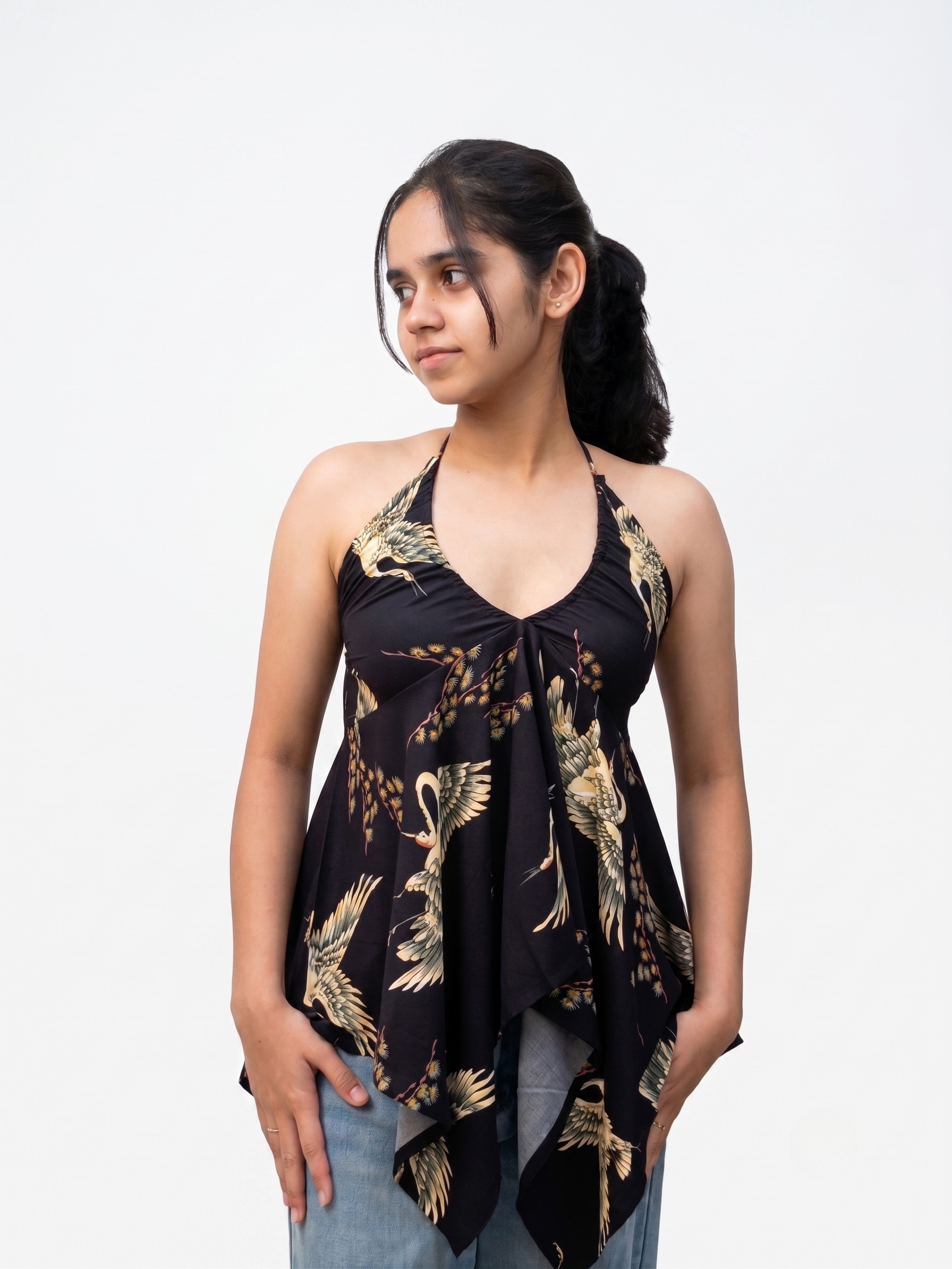 Hansika Flared Halter Kurti