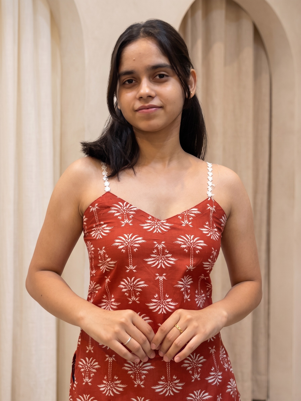 Kairali Palm Print Short Kurti