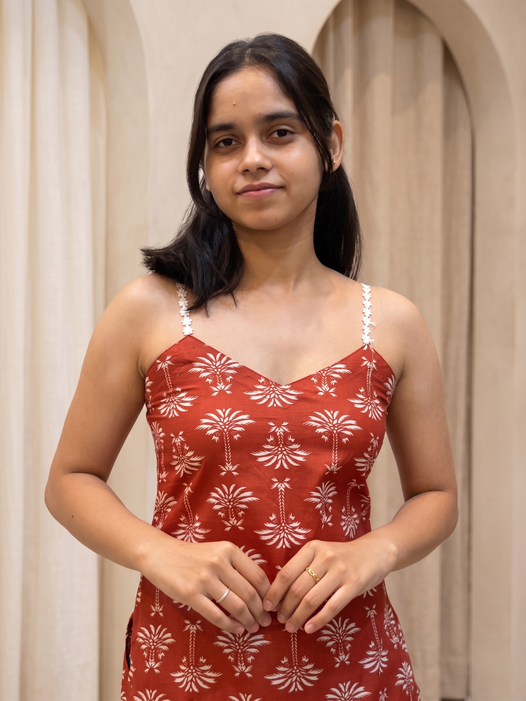 Kairali Palm Print Short Kurti