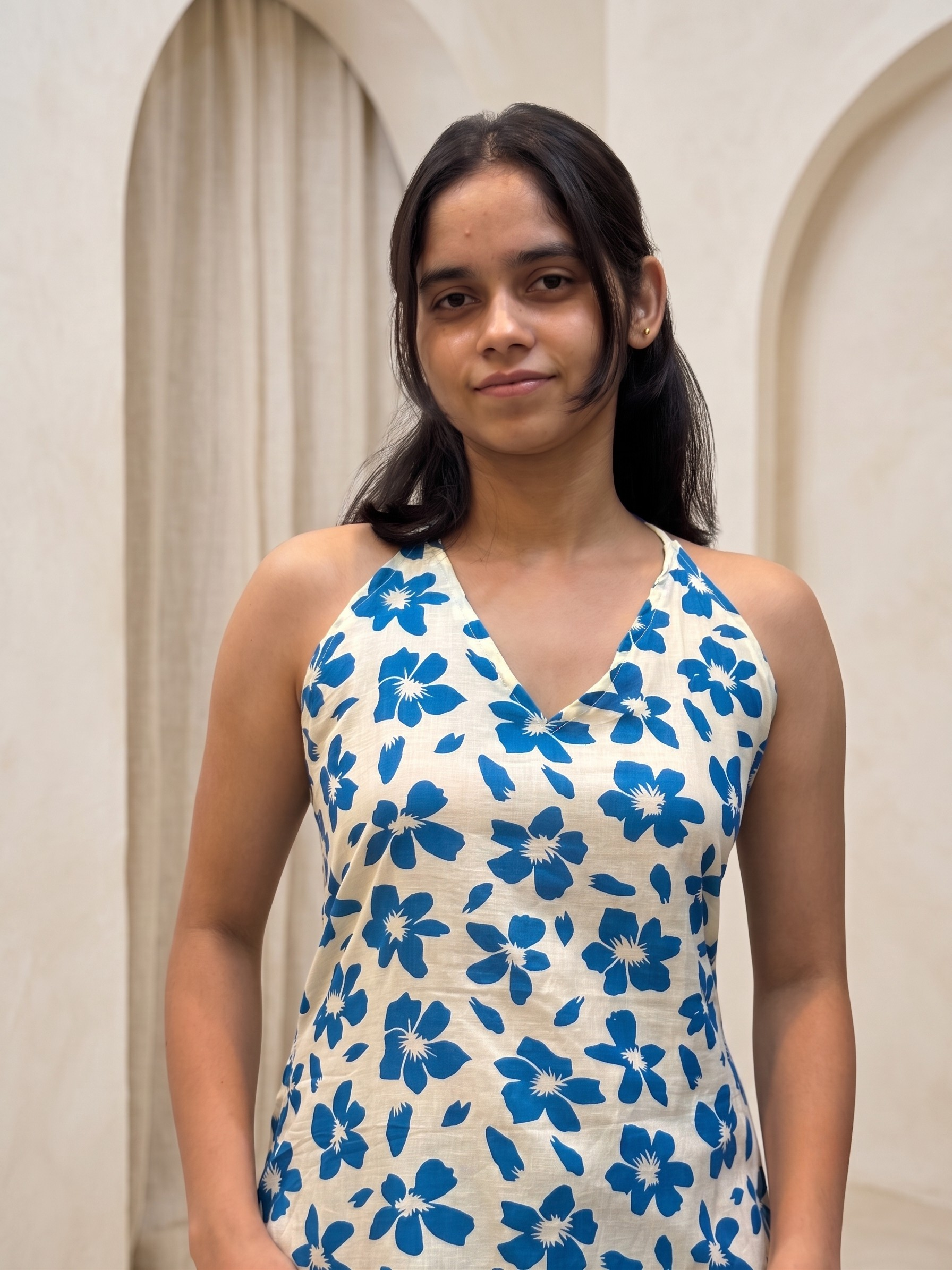 Blue Blossom Halter Neck Top