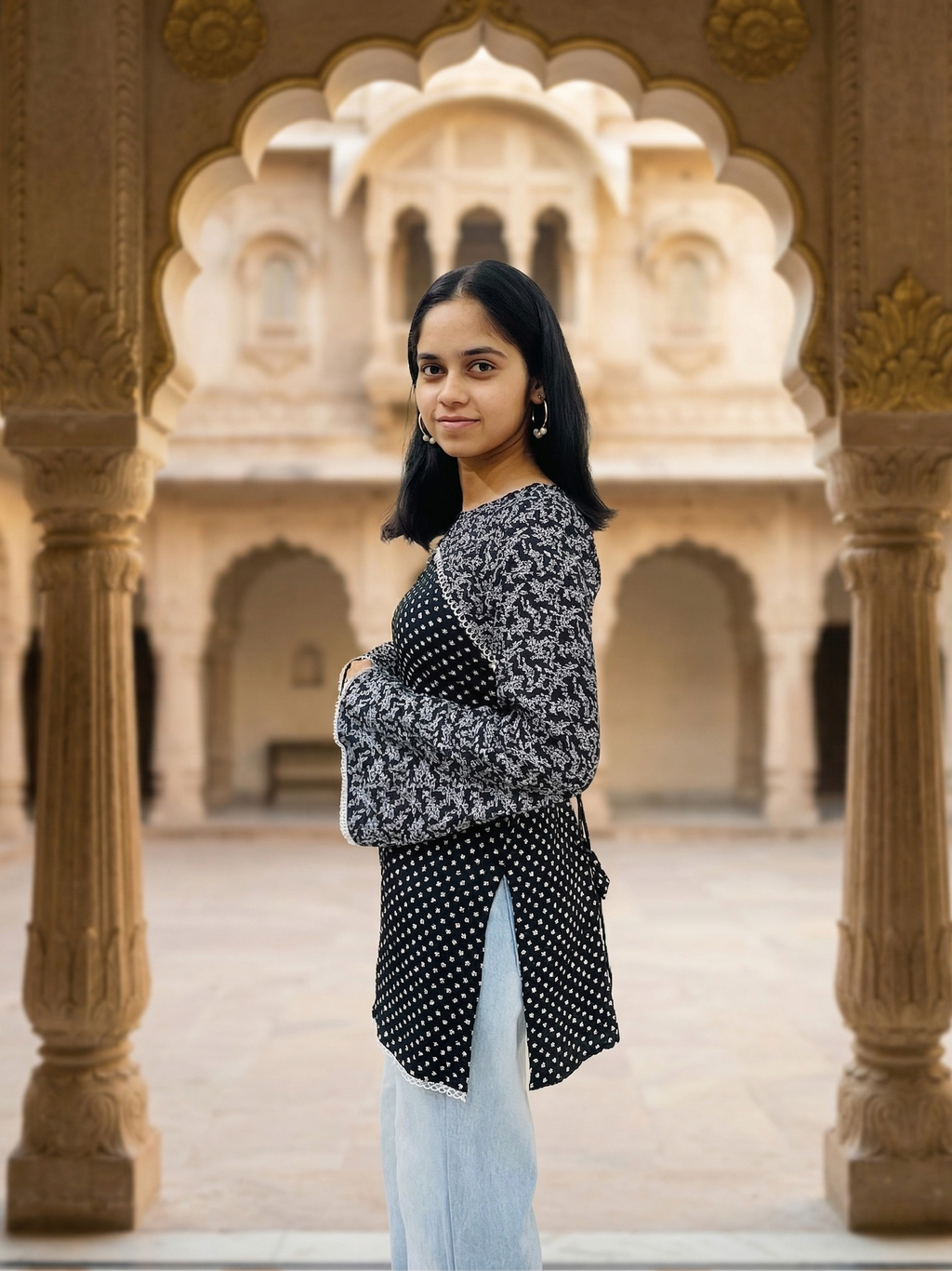 Midnight Bloom Kurti