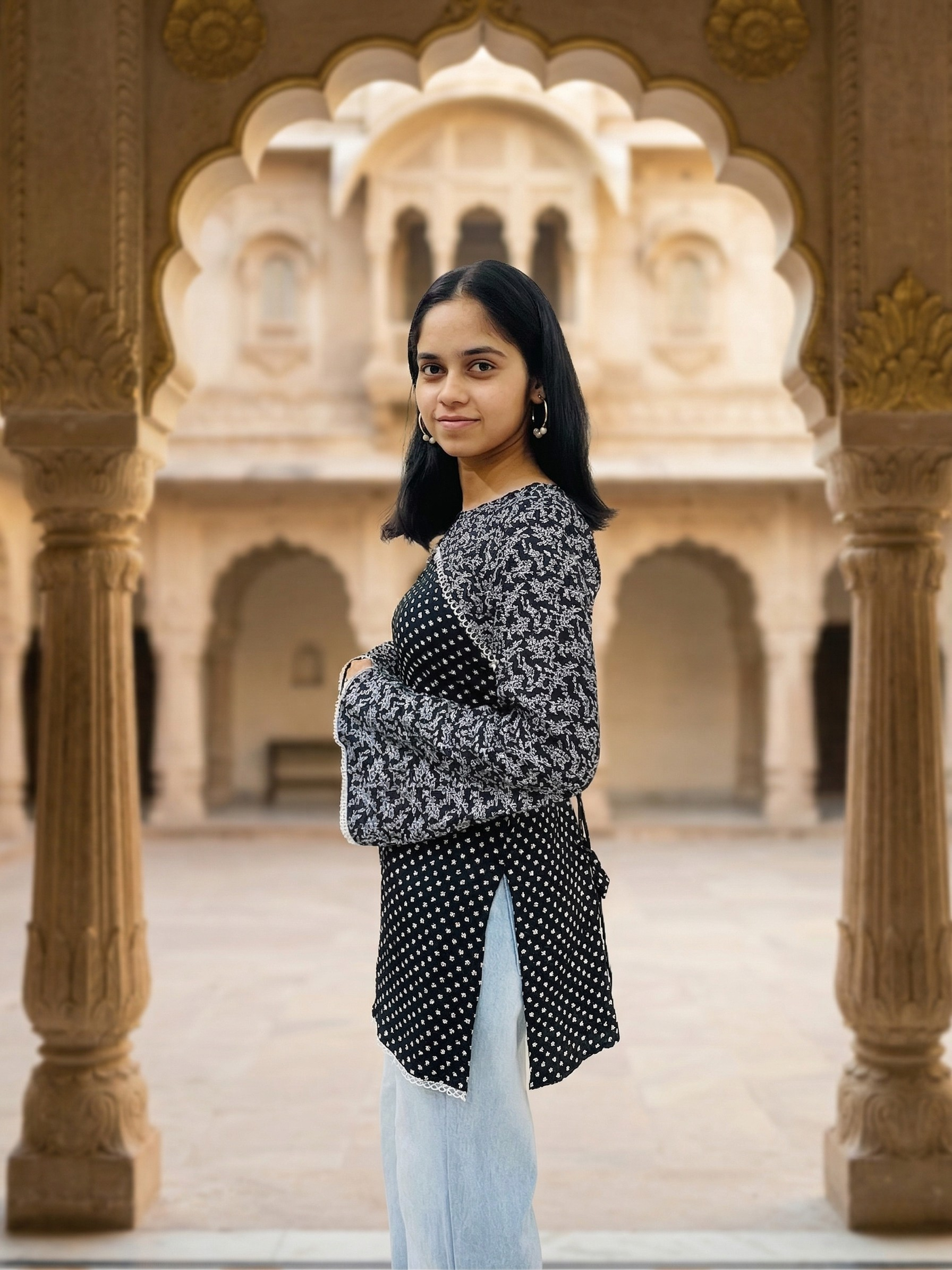 Midnight Bloom Kurti