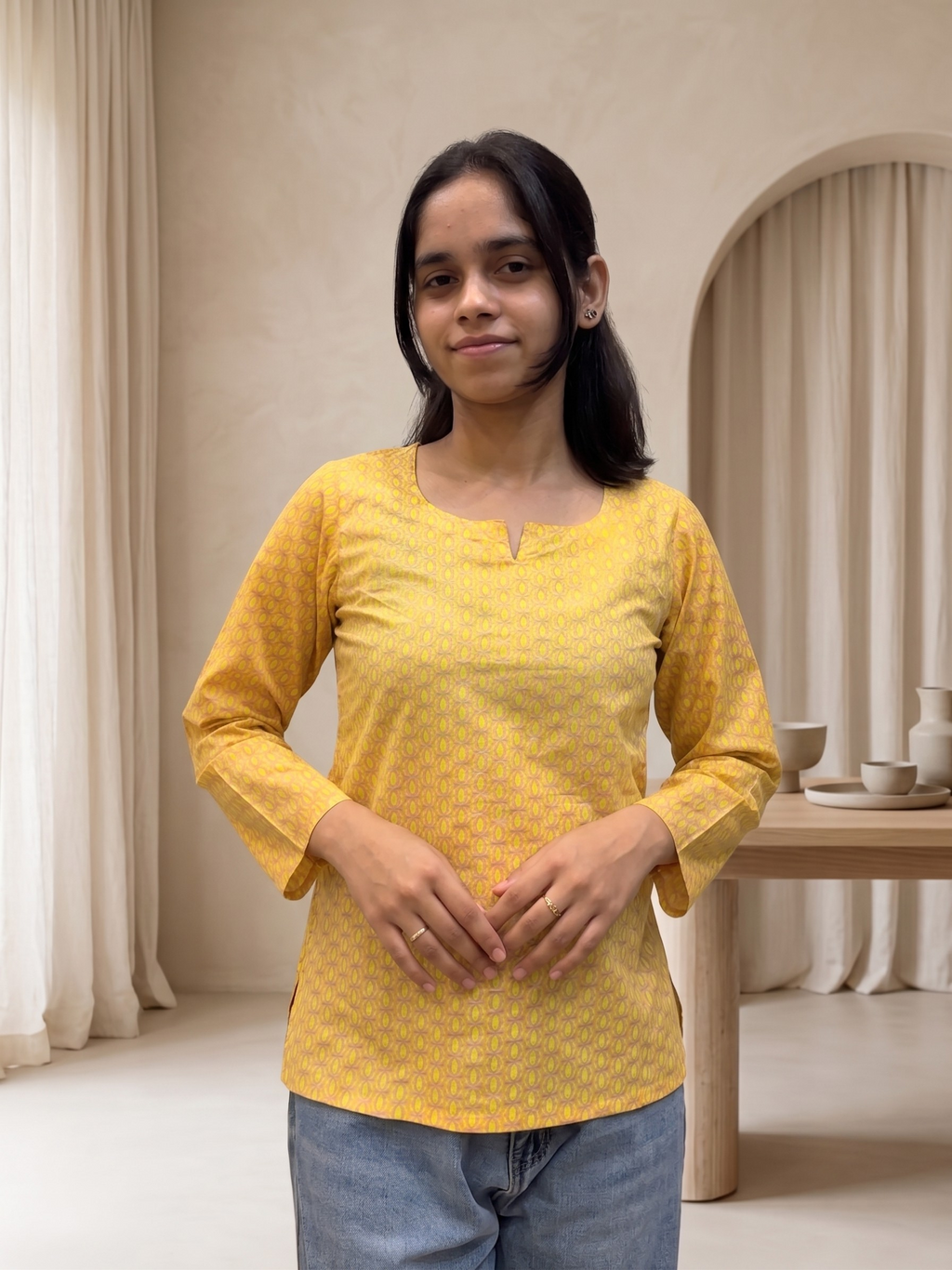 The Aabha Yellow Tunic