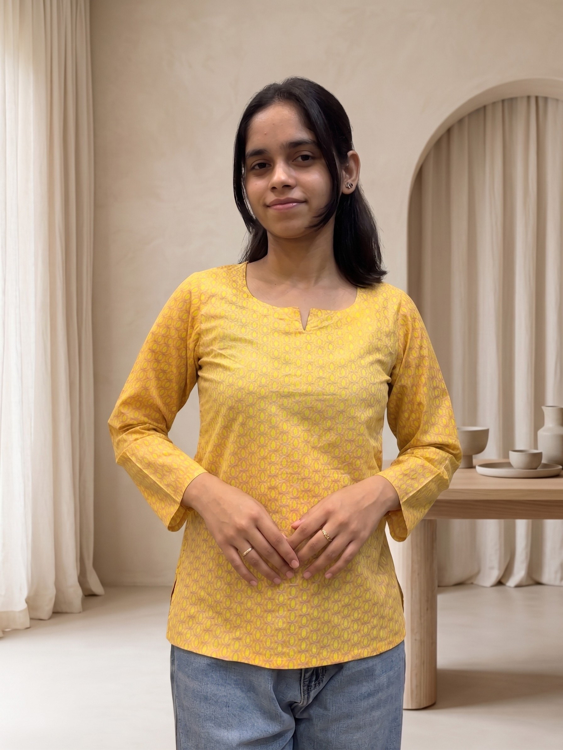 The Aabha Yellow Tunic