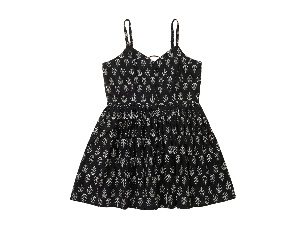 Midnight Leaf Flare Kurti Top